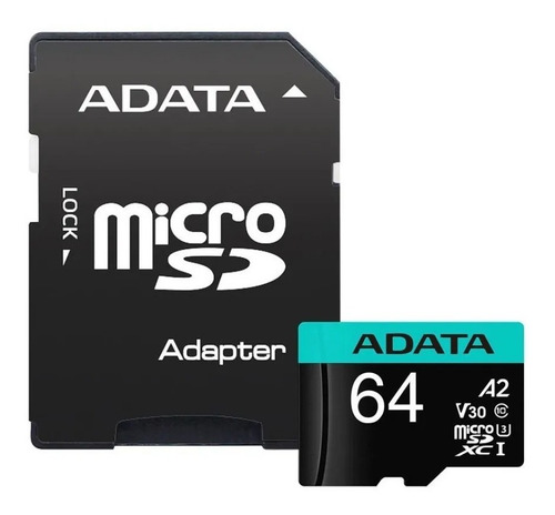 Imagen 1 de 4 de Tarjeta De Memoria Adata Ausdx64gui3v30sa2-ra1 Premier Pro Con Adaptador Sd 64gb