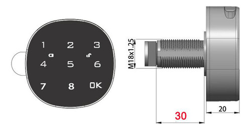 Cerradura Electrónica Inteligente De 30 Mm