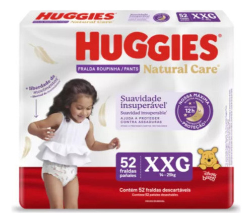 Pañales Huggies Natural Care Pants Xxg 52 Unidades Extra Extra Grande (xxg) Sin Género