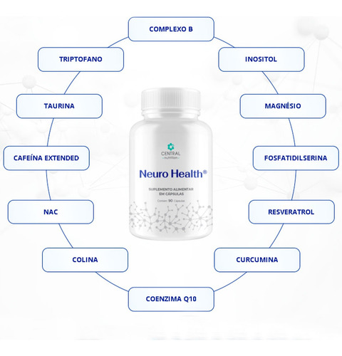 Neuro Health Brain Health 90 cápsulas Central Nutrition Sabor natural