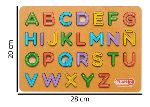 Imagen 4 de 10 de Juego Didactico Encastre Madera Abc Infantil Niños