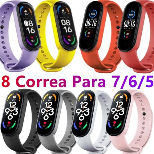 Set De 8 Silicona Correa Para Xiaomi Mi Band 5