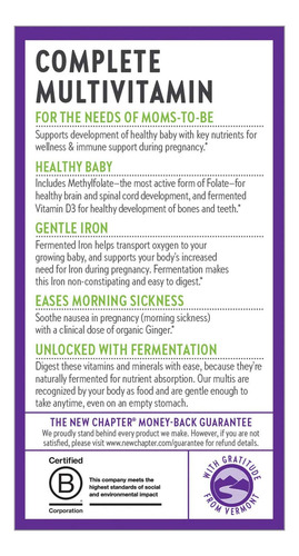 New Chapter Multivitamínico Prenatal 270 Tabletas Orgánico