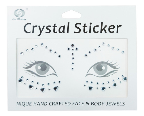 Face Sticker Diamantes Cara Y Cuerpo Plateado Pequeño G'