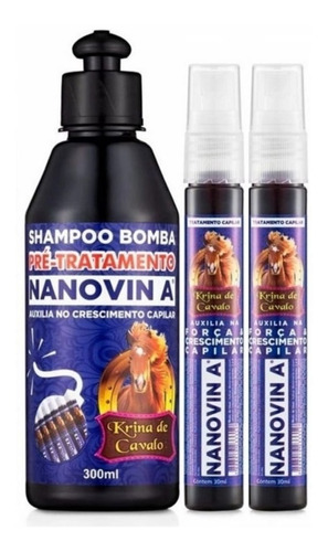 Nanovin A Shampoo Krina 300ml + 2 Tonico Krina Cavalo 30ml