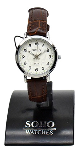 Reloj Dama Analogo Malla Cuero Sumergible 3atm Soho Ch474