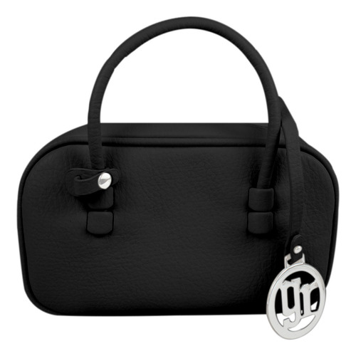 Mini Bolso Para Dama Juvenil Crossbody Doble Asa 7041-3 Color Negro - Bk Ehu007 Diseño De La Tela Matte