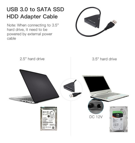 Usb 3.0 Para Externo 2.5 3.5 3.5 Sata Iii Hdd Sdd Disco Ríg