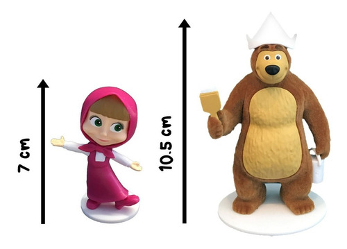Masha Y El Oso Colección De 13 Figuras + Caja Metálica