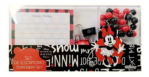 Set Sujeta Papeles Clips Taco Chinches  Disney Minnie Mouse