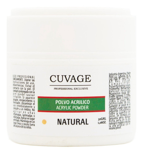 Cuvage Polímero Polvo Acrílico Uñas Esculpidas Manicuría 30g