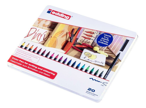 20 Pack Marcador De Dibujo 2mm Edding 1300 Color Pen