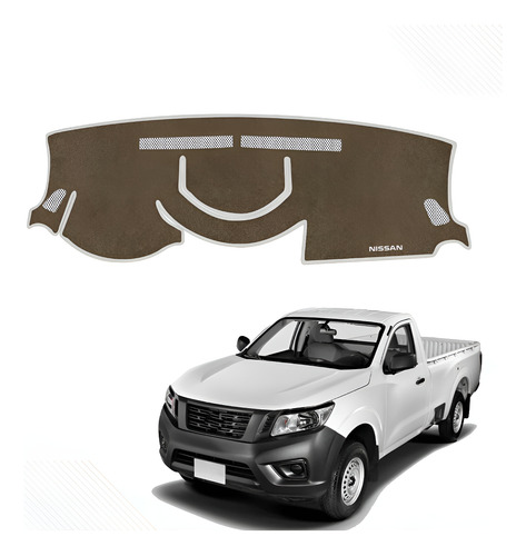 Cubretablero Para Nissan Pick-up Sin Usb Mod 2023 Bordado Beige-blanco N37-g/xns37b