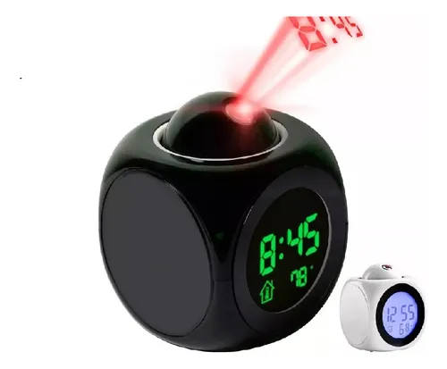 Reloj despertador con proyector 2022 para techo de dormitorio, radio reloj  digital de proyección con puertos de cargador USB, alarma dual, modelo de