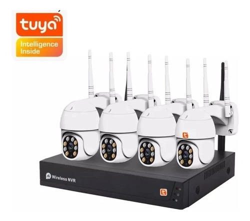 Kit Nvr Wifi Tuya Smart 4 Camaras Ptz Audio