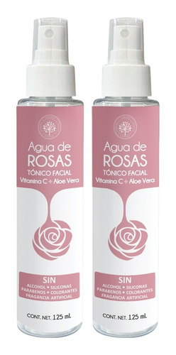 2pack Agua De Rosas Con Aloe Vera Y Vit. C Sin Alcohol