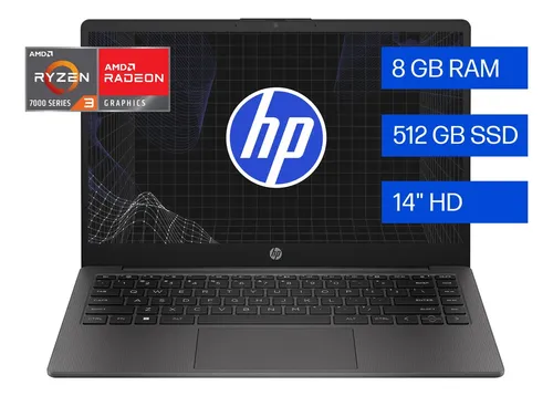 Notebook Pc Hp 245 G10 Amd Ryzen 3 7330u 8gb Ram Ddr4 512gb Ssd 14 Hd 1366x768 Px Amd Radeon Graphics Rx Vega 6 Wi-fi 6 (802.11ax) Teclado Español Windows 11 Home