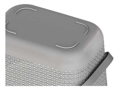 Set 3 Canastas Plástico Con Mango Cesto Portátil Organizador Gris