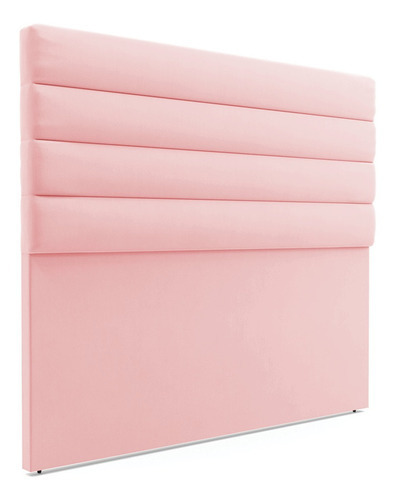 Cabeceira California Para Cama Box King 190 Cm Suede Cor Rosa Bebê