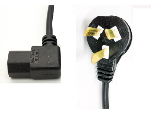 X 5 Power Cord Angulado C13 A 220v Pc Ups Tv Pccom Systems Negro