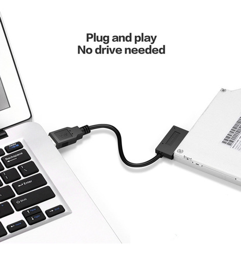 - Adaptador Usb De 35 Cm Para Pc, 6p+7p, Cd, Dvd Rom A Usb