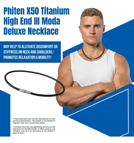 Phiten X50 - Collar De Titanio De Alta Gama Moda Deluxe .