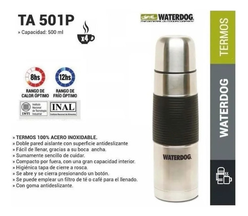 Termo Con Antideslizante Waterdog 500 Ml Ta501p