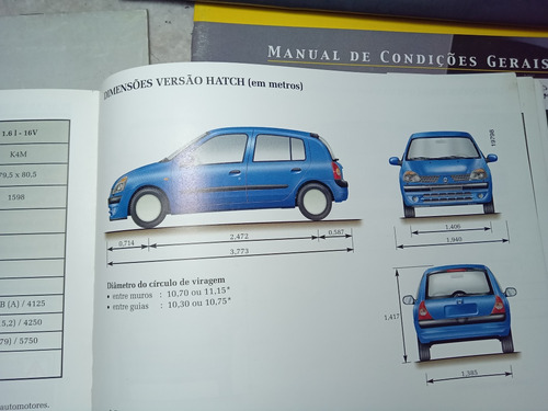 Renault Clio 2003 Manual Do Proprietário Hatch Sedan 02 03 (Usado)