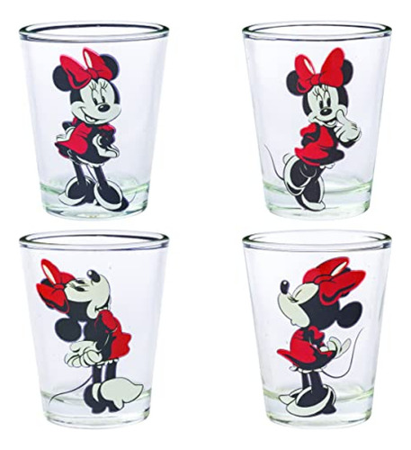 Juego De 4 Mini Vasos 1.5 Onzas Silver Buffalo Minnie Mouse