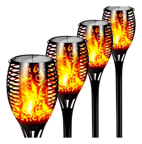2 Lamparas Solares Rgb Tipo Antorcha 5w Para Jardin