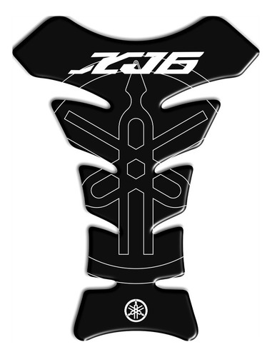 Protetor Tanque Compatível Com Yamaha Xj6 Resinado Tpa27 Cor Protetor Tankpad Preto Xj6