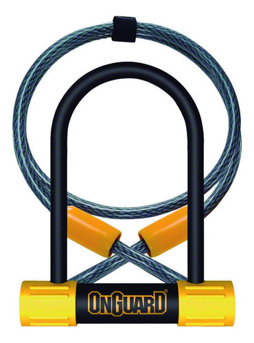 Onguard Bulldog Medium Dt U-lock , Negro/amarillo, 3.55 X 6.