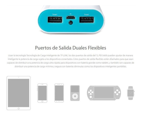 Batería Cargador Power Bank Tp-link 15600 Mah 2 Usb Linterna