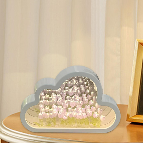Lámpara De 9 Flores Luz De Noche Con 9 Flores Violetas