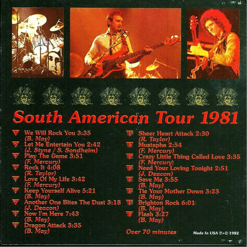 Queen Cd Sud America Tour 81 Caja Italiano 92 Cerrado