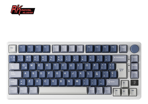Teclado Mecánico Inalámbrico Rk M75 Ocean Blue 75% Español Hotswap Rk Royal Kludge