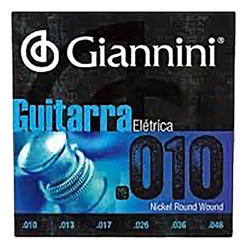 Encordoamento Cordas Giannini Guitarra Aço .010 Geegst Full