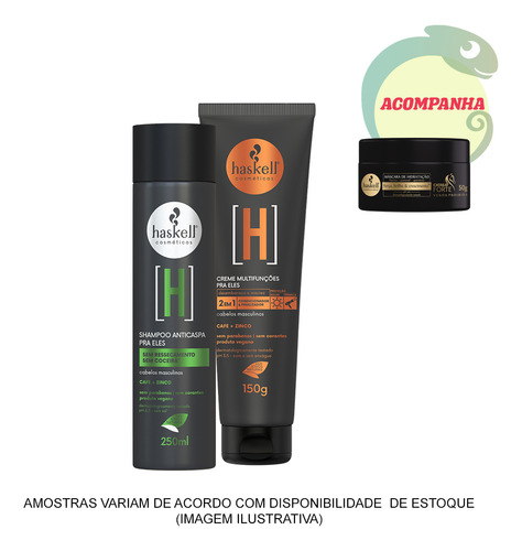 Kit Haskell H Shampoo Anti Caspa E Creme Multifuncoes