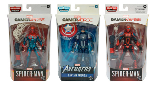 3 Figuras - Spiderman Y Capitán America Gamerverse Marvel