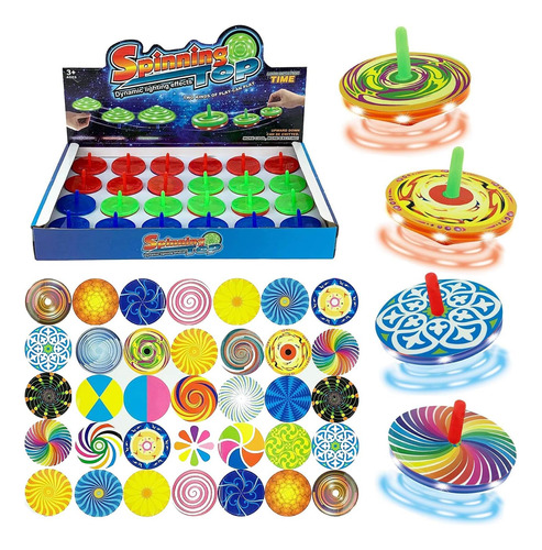 24 Pcs Light Up Mini Spinning Tops Led Hand Spinners Toys...