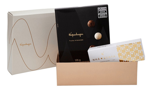 Cesta Chocolate Presente Trufas E Nhá Benta Kopenhagen 225g