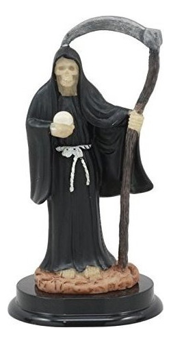 Gifts & Decor Ebros Black Santa Muerte With Scythe Estatua 5