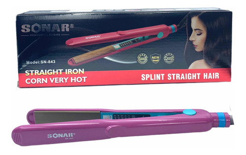 Plancha Para Cabello Alaciadora Sonar Sn843 Belleza Dama Color Rosa