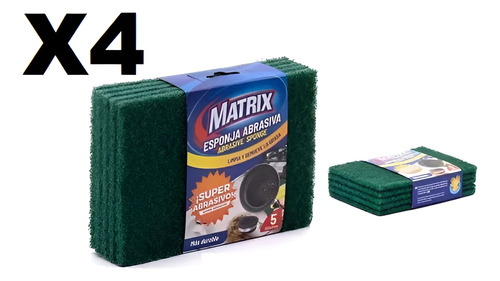 Esponja Abrasiva Fregar Set 5 Pzs Multiusos Cocina Hogar