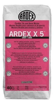 Ardex X 5 Flexible Tile & Stone Mortar (gray), 40 Lb. Ba Dde