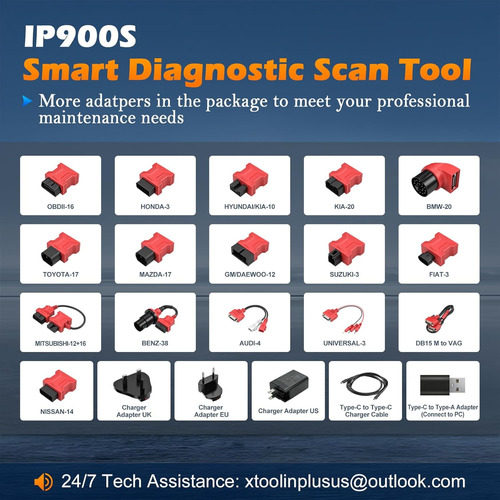 Escaner Automotriz Xtool Ip900s Topologia +38 Servicios Can