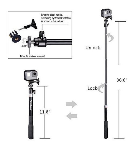Palo Telescopico Para Selfie Tripode Aluminio Extra Hero