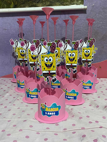 10 Centros De Mesa Do Bob Esponja (cor A Escolha Do Cliente)