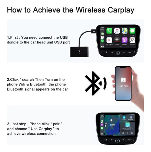 Conversor De Carro Sem Fio Carplay Adapter Para iPhone