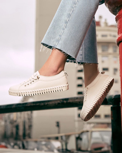 Zapatillas De Mujer Cuero Vacuno Importada Ajuste Elastico